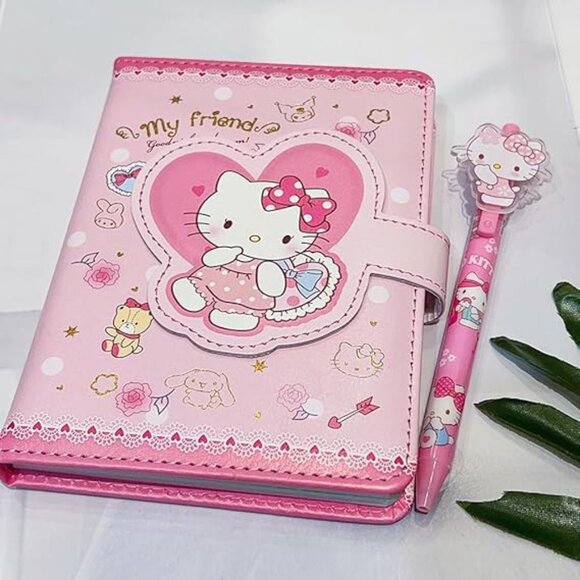 Kawaii Cute Hello Kitty Notebook with Pen - Picture 1 of 4